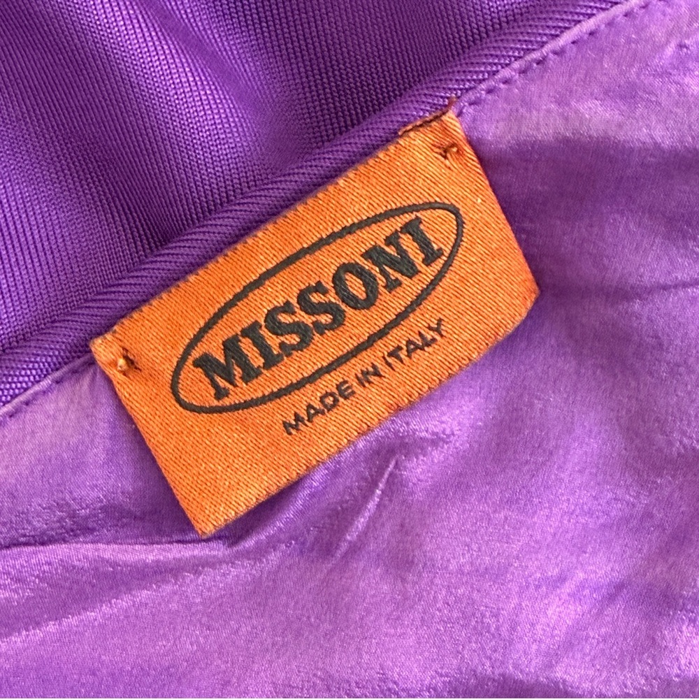 Missoni Purple One-Shoulder Dress with Embroidered Hem Size 40 - Picture 5 of 9